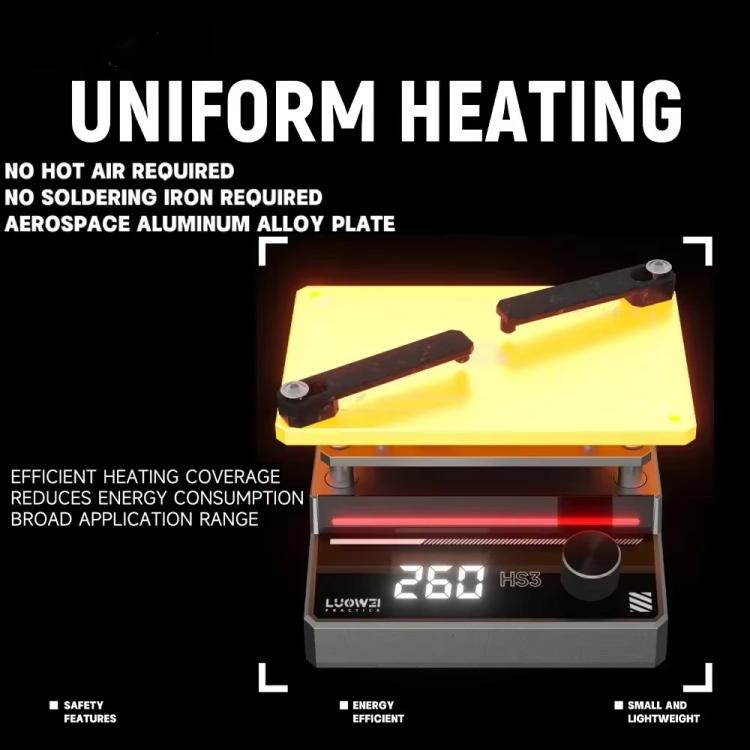 LUOWEI HS3 Universal Preheating Heating Station Layered Lamination Tinning Degumming Heating Station US Plug - free shipping - PMC TechLife - Order now!