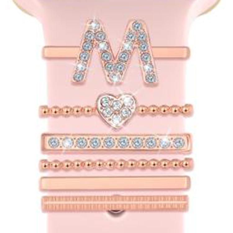 6pcs / Set Smart Watch Silicone Band Decorative Ring Metal Accessories, Size: M(Rose Gold) - Watch Decorations by PMC TechLife | Online Shopping South Africa | PMC TechLife | Buy Now Pay Later Mobicred