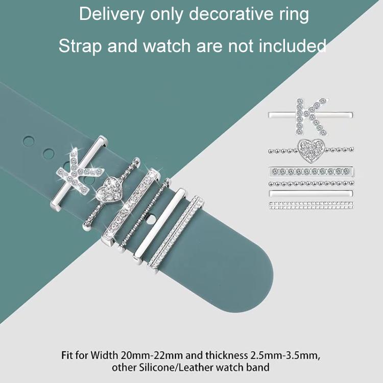 6pcs / Set Smart Watch Silicone Band Decorative Ring Metal Accessories, Size: A(Rose Gold) - Watch Decorations by PMC TechLife | Online Shopping South Africa | PMC TechLife | Buy Now Pay Later Mobicred