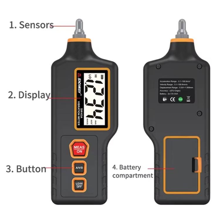 SNDWAY SW-63A Digital Vibrometer Motor Fault Detector Mechanical Vibration Measurement - free shipping - PMc TechLife - Order now!