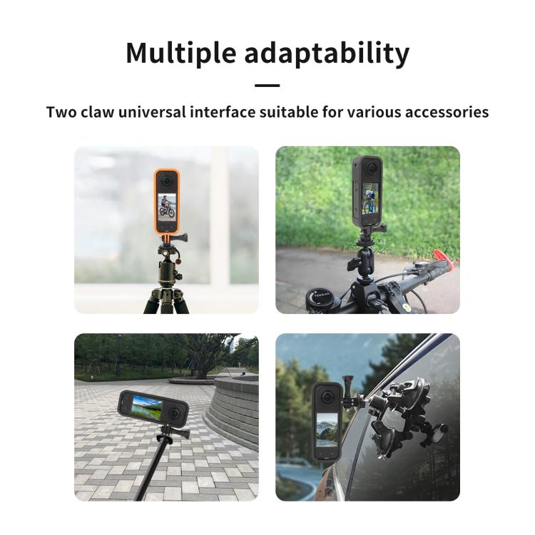 For Insta360 X5 360 Camera CQT Expandable Protective Cage Shockproof Case Horizontal Orange - free shipping - PMC TechLife - Order now!