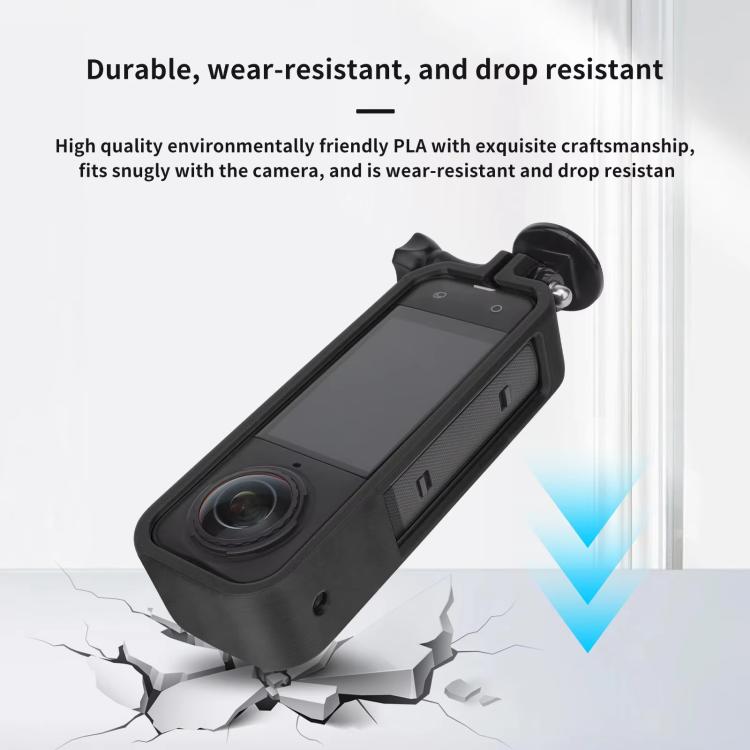 For Insta360 X5 360 Camera CQT Expandable Protective Cage Shockproof Case Vertical Black - free shipping - PMC TechLife - Order now!