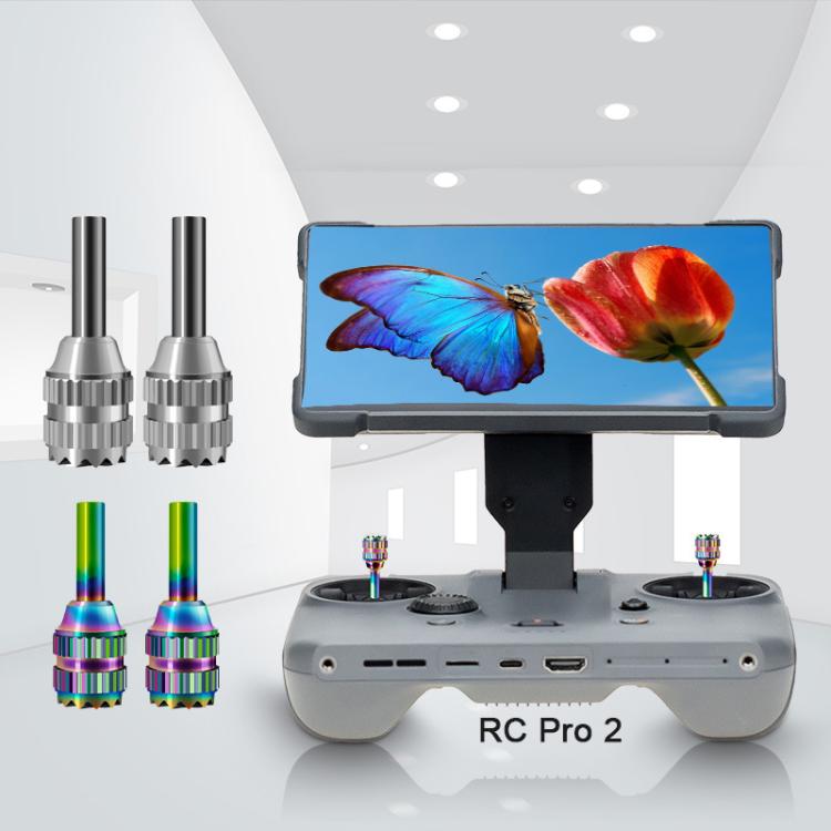 For DJI Mavic 4 Pro / RC Pro 2 Remote Controller Joystick Stainless Steel Thumb Rocker 1pair Silver - free shipping - PMC TechLife - Order now!