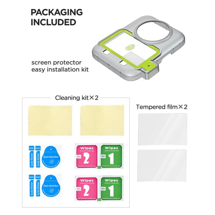 For DJI Osmo 360 CYNOVA Tempered Glass Screen Protector Kit Auto-Align Installation Frame - free shipping - PMC TechLife - Order now!