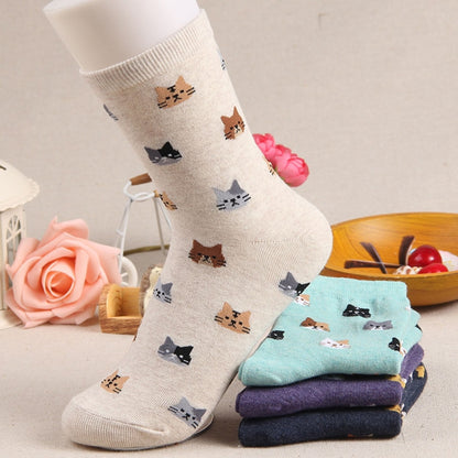 Animal Cartoon Cat Lovely for Women Cotton Socks(2) - Tube Socks by PMC Jewellery | Online Shopping South Africa | PMC Jewellery