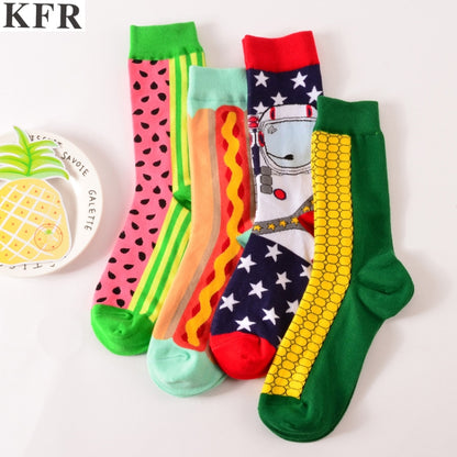 Funny Cute Happy Socks Womens Men Print Casual Harajuku Socks(Spray) - Tube Socks by PMC Jewellery | Online Shopping South Africa | PMC Jewellery