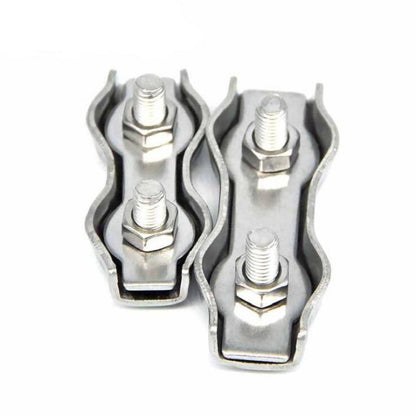 5 PCS 304 Stainless Steel Plate Single Clip Double Clamp Wire Rope Clamp, Specification:M3, Style:Double Clip - Lifting Tools & Accessories by PMC Jewellery | Online Shopping South Africa | PMC Jewellery | Buy Now Pay Later Mobicred