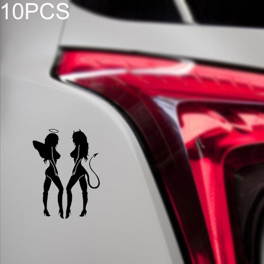 10 PCS QYPF ANGEL DEVIL Sexy Girl Car Sticker Car Styling Decal, Size: 18x14cm(Black) - Decorative Sticker by PMC Jewellery | Online Shopping South Africa | PMC Jewellery | Buy Now Pay Later Mobicred