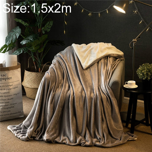 Winter Sofa Blanket Double Thick Cashmere Coral Fleece Ofice Nap Blanket, Size:1.5x2m(Silver Grey) - Bedding by PMC Jewellery | Online Shopping South Africa | PMC Jewellery