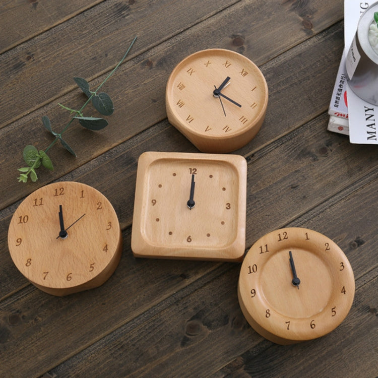Simple Home Study Solid Wood Decorative Bedside Beech Alarm Clock(Square Figures) - Novelty Clock by PMc TechLife | Online Shopping South Africa | PMc TechLife | Buy Now Pay Later Mobicred