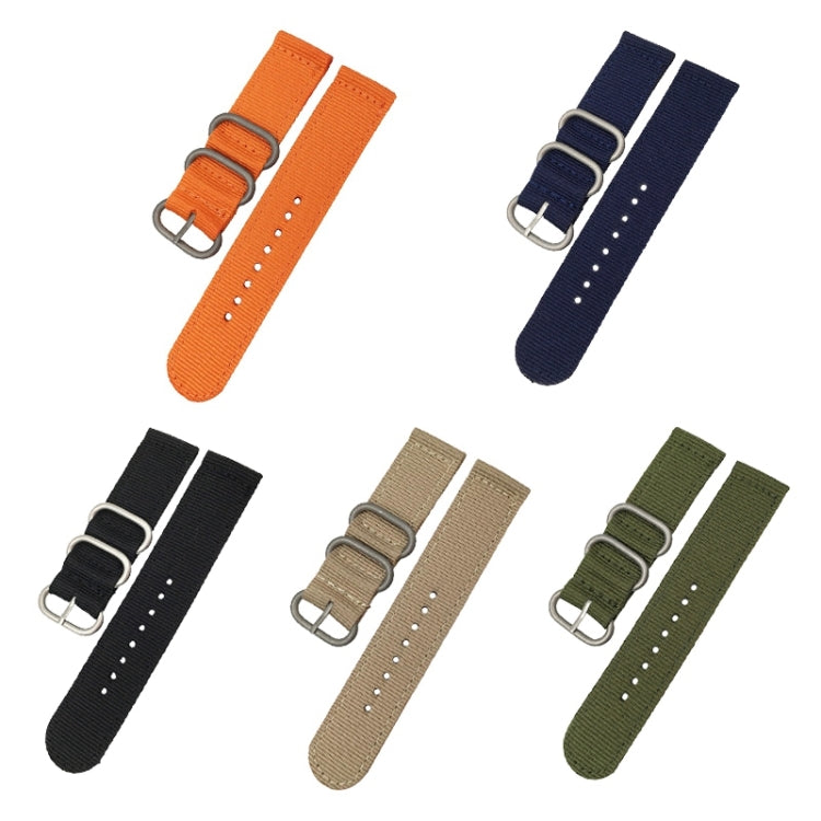 Washable Nylon Canvas Watchband, Band Width:22mm(Khaki with Silver Ring Buckle) - free shipping - PMC TechLife - Order now!
