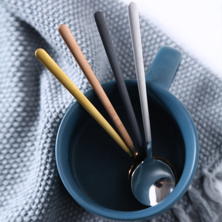Mini Accessories Coffee Spoon Kitchen Dessertspoon Dining Round Shape Coffee  Stainless Steel Home, Size:13cm(Black) - free shipping - PMC TechLife - Order now!
