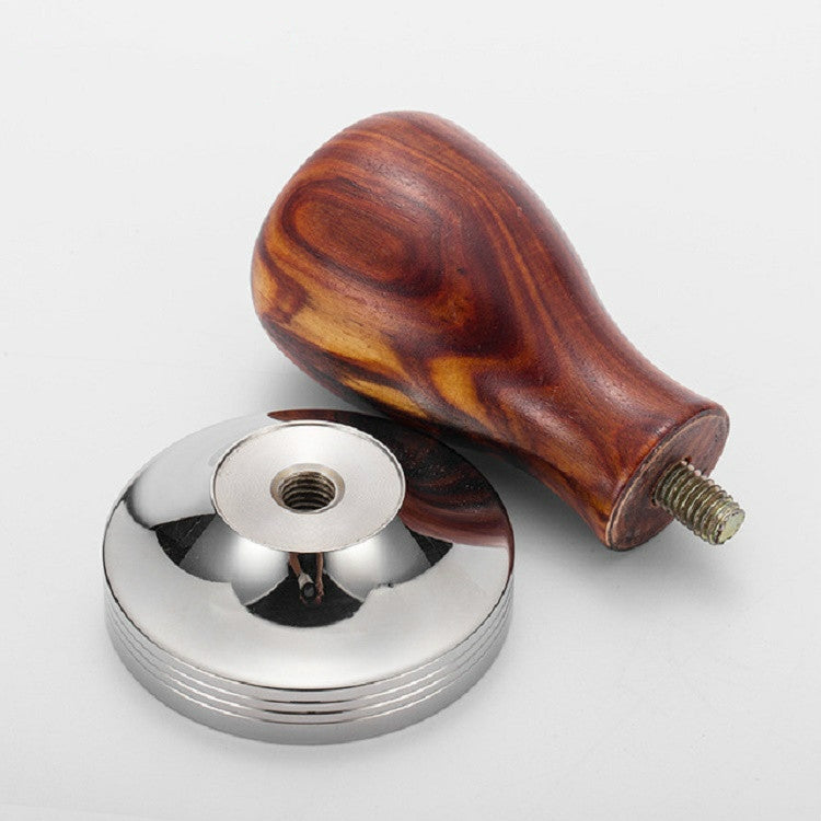 Stainless Steel Solid Wood Handle Integrated Coffee Powder, Specification:57.5mm, Color:Stainless Steel Integration - free shipping - PMC TechLife - Order now!