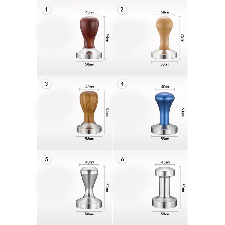 Stainless Steel Solid Wood Handle Integrated Coffee Powder, Specification:57.5mm, Color:Stainless Steel Integration - free shipping - PMC TechLife - Order now!