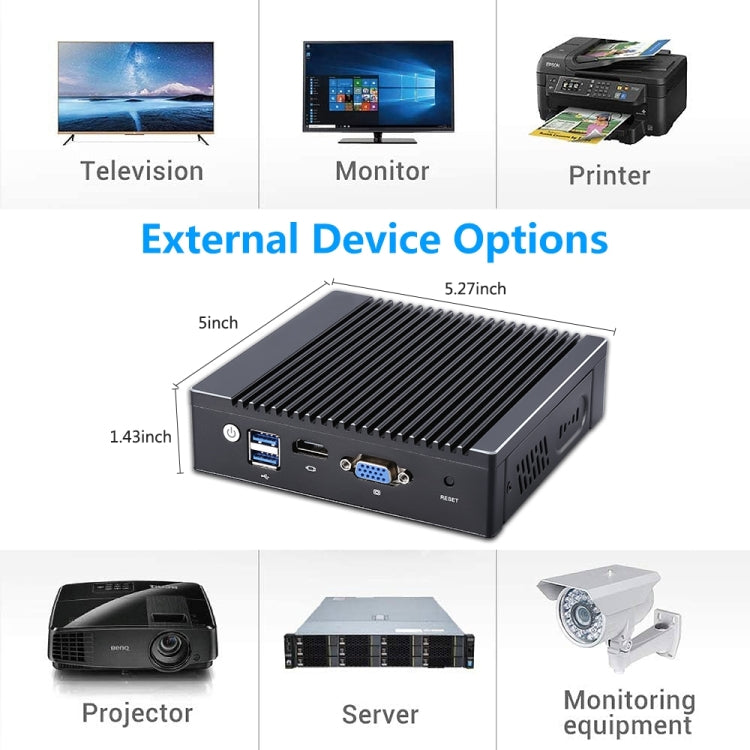 K660G4 Windows and Linux System Mini PC, Intel Celeron Processor N2840 Quad-Core 2M Cache,1.83GHz, up to 2.25GHz, 8GB RAM + 128GB SSD, UK Plug - Windows Mini PCs by PMc TechLife | Online Shopping South Africa | PMc TechLife | Buy Now Pay Later Mobicred
