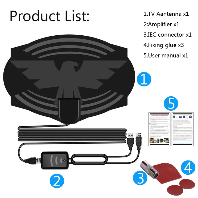 MYC-HDTV049 25dB 4K HDTV Antenna, Reception Range: 150 Miles - DVB-T & Simulation Antenna by PMC Jewellery | Online Shopping South Africa | PMC Jewellery | Buy Now Pay Later Mobicred