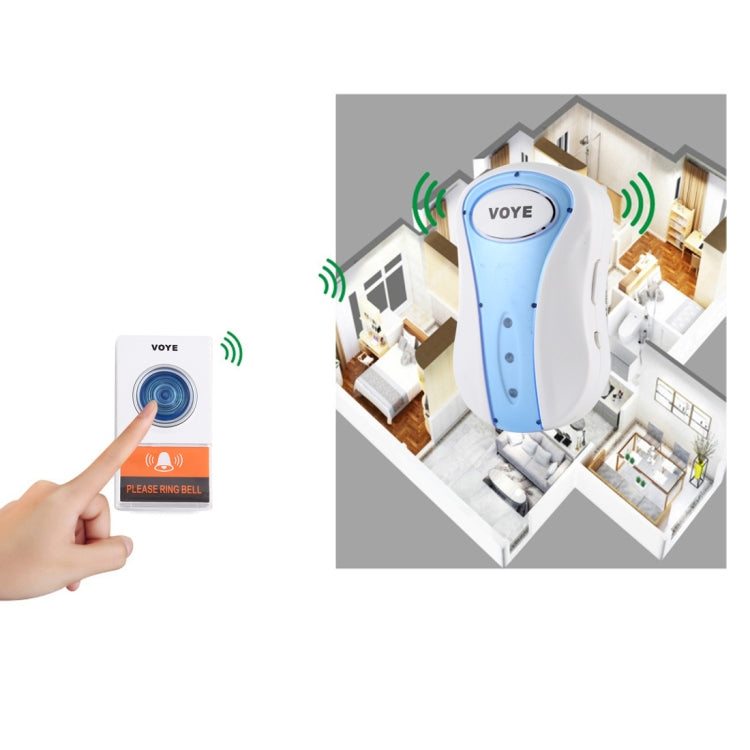 VOYE V008A Home Music Remote Control Wireless Doorbell with 38 Polyphony Sounds, US Plug(White) - Wireless Doorbell by VOYE | Online Shopping South Africa | PMc TechLife | Buy Now Pay Later Mobicred