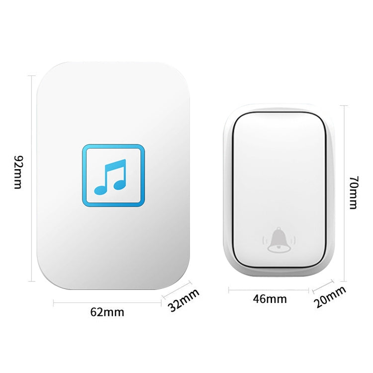 CACAZI FA86 Self-Powered Smart Home Wireless Doorbell, US Plug(White) - Wireless Doorbell by CACAZI | Online Shopping South Africa | PMC TechLife | Buy Now Pay Later Mobicred