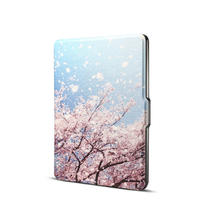 Japanese Cherry Print Horizontal Flip PU Leather Protective Case for Amazon Kindle Paperwhite 1 & 2 & 3 with Sleep / Wake-up - Amazon by PMC Jewellery | Online Shopping South Africa | PMC Jewellery