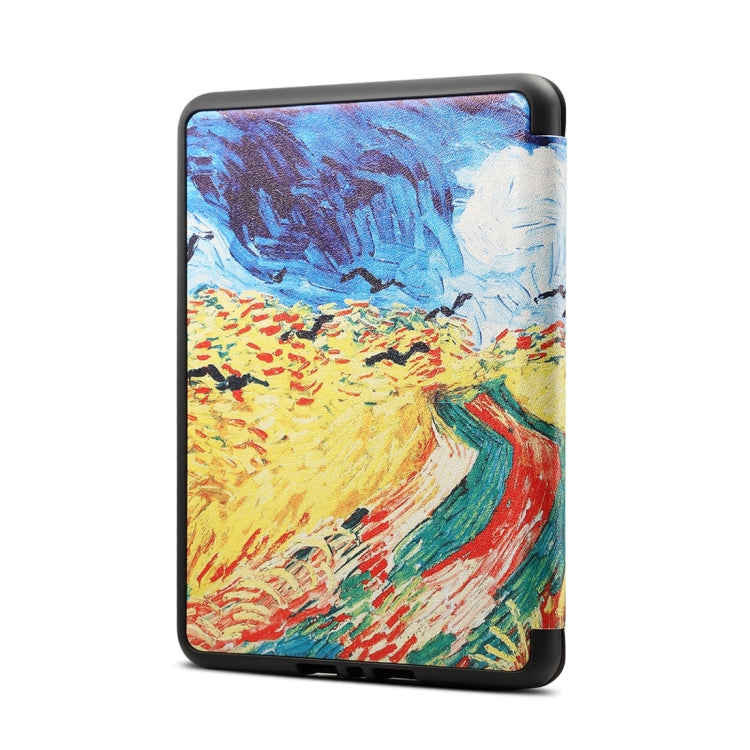 Van Gogh Oil Painting Pattern Horizontal Flip PU + TPU Leather Protective Case for Amazon Kindle Paperwhite 4 (2018), with Sleep & Wake-up Function - Amazon by PMC TechLife | Online Shopping South Africa | PMC TechLife