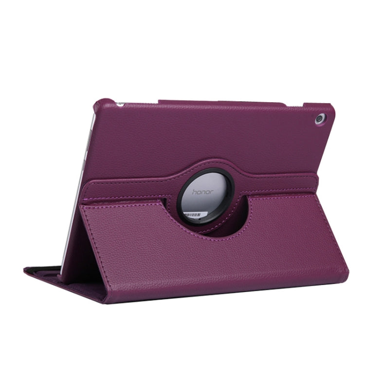 Litchi Texture Horizontal Flip 360 Degrees Rotation Leather Case for Huawei MediaPad T5 10.1, with Holder (Purple) - Huawei by PMC Jewellery | Online Shopping South Africa | PMC Jewellery