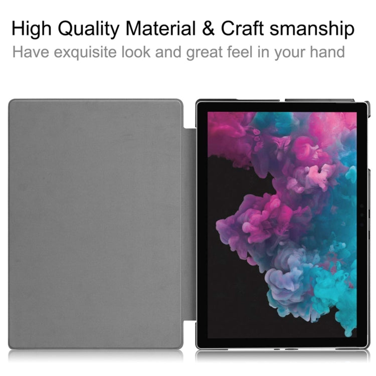 Custer Texture Horizontal Flip PU Leather Case for Microsoft Surface Pro 4 / 5 / 6 / 7 12.3 inch, with Holder & Pen Slot(Black) - Others by PMC TechLife | Online Shopping South Africa | PMC TechLife