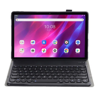 YAK10 2 in 1 Detachable Round Keycap Bluetooth Keyboard + Lambskin Texture TPU Protective Leather Tablet Case with Holder for Lenovo Qitian K10 TB-X6C6X(Black) - Lenovo Keyboard by PMC Jewellery | Online Shopping South Africa | PMC Jewellery | Buy Now Pay Later Mobicred