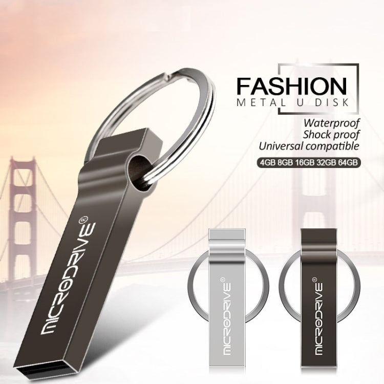 MicroDrive 64GB USB 2.0 Metal Keychain U Disk (Black) - USB Flash Drives by MicroDrive | Online Shopping South Africa | PMC Jewellery