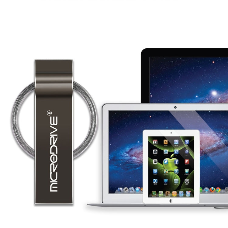 MicroDrive 64GB USB 2.0 Metal Keychain U Disk (Black) - USB Flash Drives by MicroDrive | Online Shopping South Africa | PMC TechLife | Buy Now Pay Later Mobicred