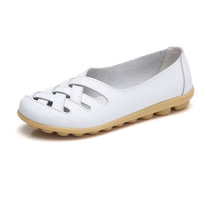 Hollow Woven Casual Nurse Shoes Cover Foot Peas Shoes for Women (Color:White Size:38) - Casual Shoes by PMC Jewellery | Online Shopping South Africa | PMC Jewellery