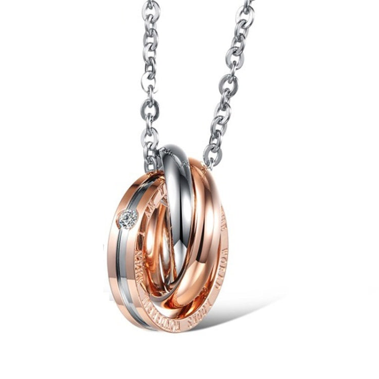 OPK Interlocking Titanium Steel Couple Necklace (Rose Gold) - Necklaces & Pendants by OPK | Online Shopping South Africa | PMC Jewellery | Buy Now Pay Later Mobicred