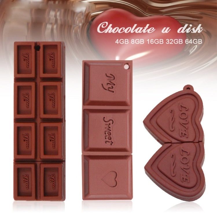 MicroDrive 128GB USB 2.0 Creative Heart Chocolate U Disk - USB Flash Drives by MicroDrive | Online Shopping South Africa | PMC Jewellery | Buy Now Pay Later Mobicred