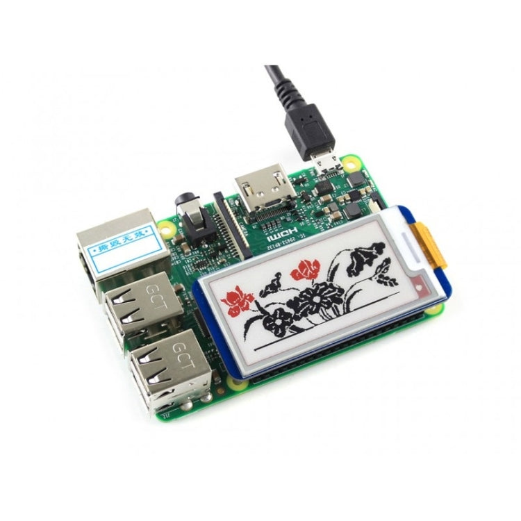 Waveshare 2.13 inch 212x104 Pixel Three-color E-Ink Display HAT (B) for Raspberry Pi - Modules Expansions Accessories by Waveshare | Online Shopping South Africa | PMC Jewellery | Buy Now Pay Later Mobicred