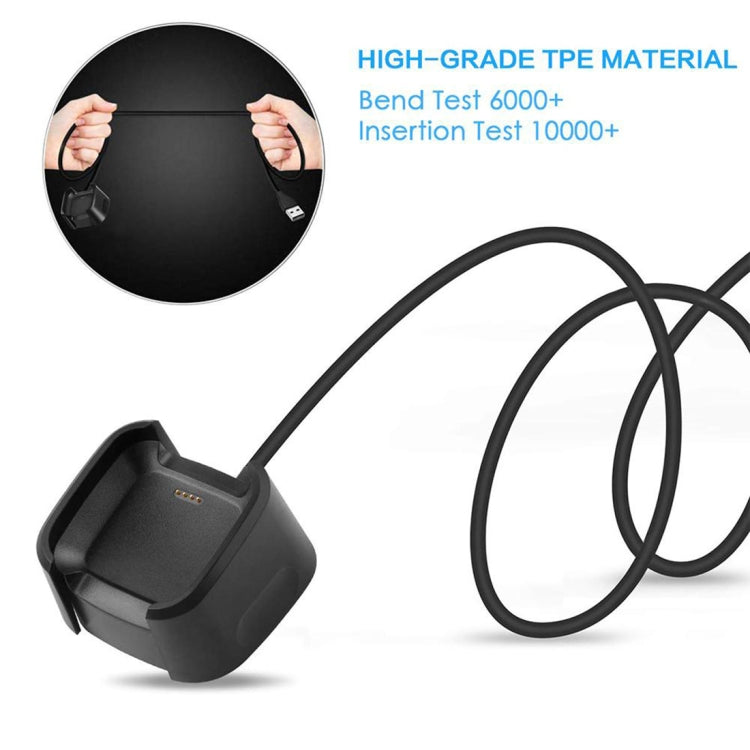 For Fitbit Versa 2 Charger Charging Dock Base Stand Holder with 1m Charging Cable(Black) - Charger by PMC TechLife | Online Shopping South Africa | PMC TechLife | Buy Now Pay Later Mobicred