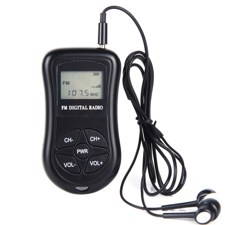 HRD-107 DSP Digital Display Portable Stereo FM Radio with Headset(Black) - free shipping - PMC TechLife - Order now!
