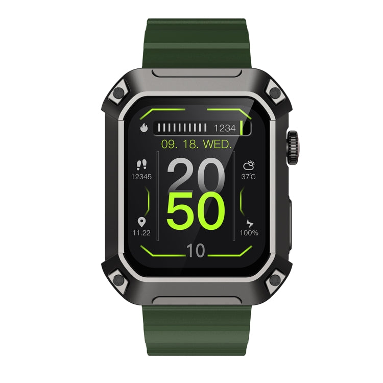 HAMTOD NX3 Pro 1.83 inch Rugged Smart Watch, Support Bluetooth Call / Sleep / Heart Rate / Blood Oxygen / Blood Pressure Monitoring(Green) - Smart Watches by HAMTOD | Online Shopping South Africa | PMC Jewellery | Buy Now Pay Later Mobicred