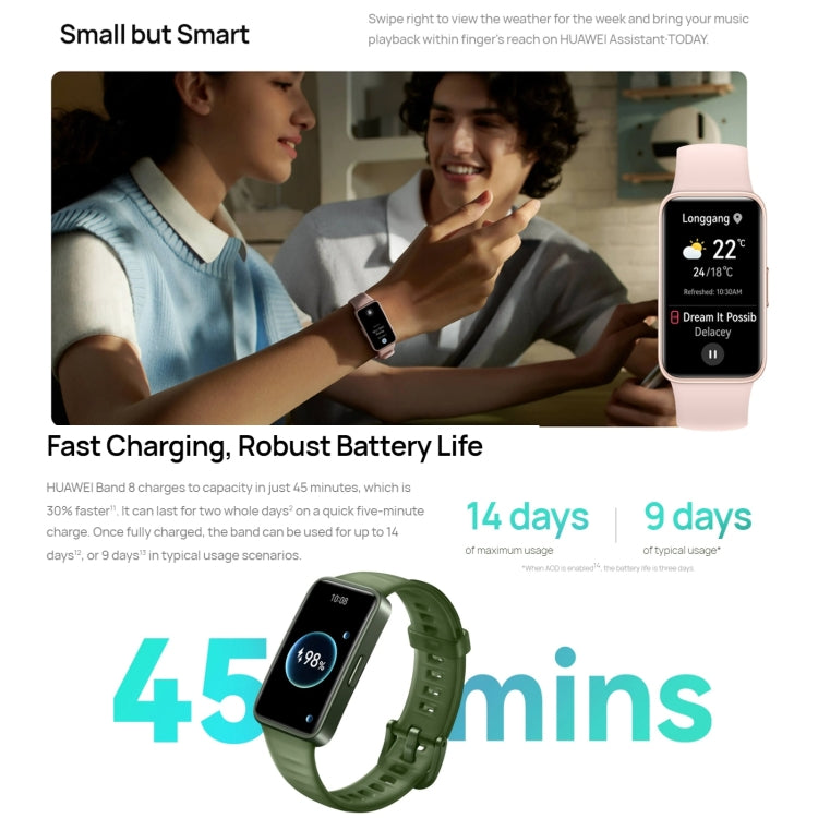 HUAWEI Band 8 NFC 1.47 inch AMOLED Smart Watch, Support Heart Rate / Blood Pressure / Blood Oxygen / Sleep Monitoring(Black) - Wearable Devices by Huawei | Online Shopping South Africa | PMC Jewellery