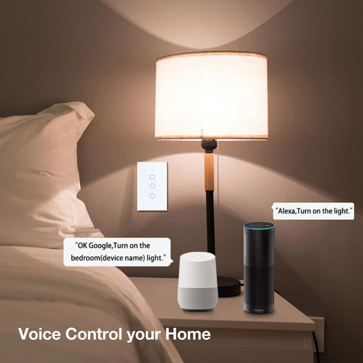 TC120 Wifi Smart Light Switch Glass Screen Touch Panel Voice Control Wireless Wall Switch Work with Alexa Echo / Google Home (Black) - Smart Switch by PMC TechLife | Online Shopping South Africa | PMC TechLife