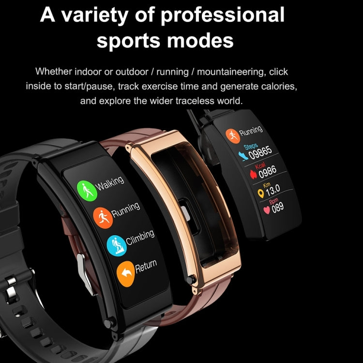 K13 1.14 inch Leather Band Earphone Detachable Smart Watch Support Bluetooth Call (Black) -  by PMC TechLife | Online Shopping South Africa | PMC TechLife