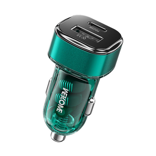 WK WP-C45 Vanguard Series Mecha Transparent USB+Type-C Fast Car Charger (Green) - Car Charger by WK | Online Shopping South Africa | PMC Jewellery