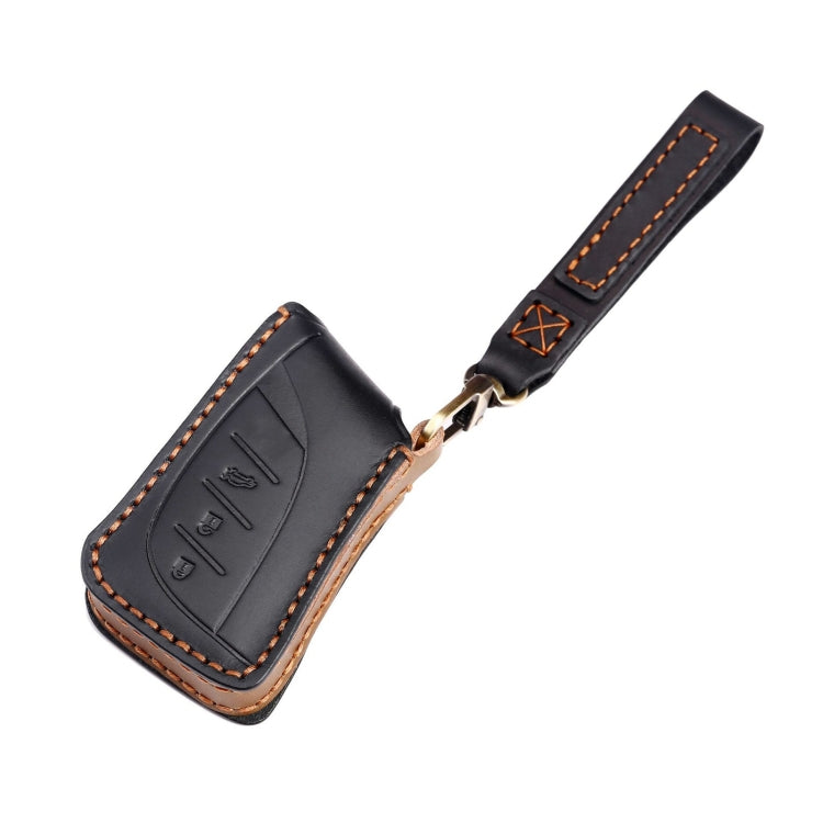 For Lexus 3-button Hallmo Car Cowhide Leather Key Protective Cover Key Case(Blue) - Car Key Cases by Hallmo | Online Shopping South Africa | PMC TechLife | Buy Now Pay Later Mobicred