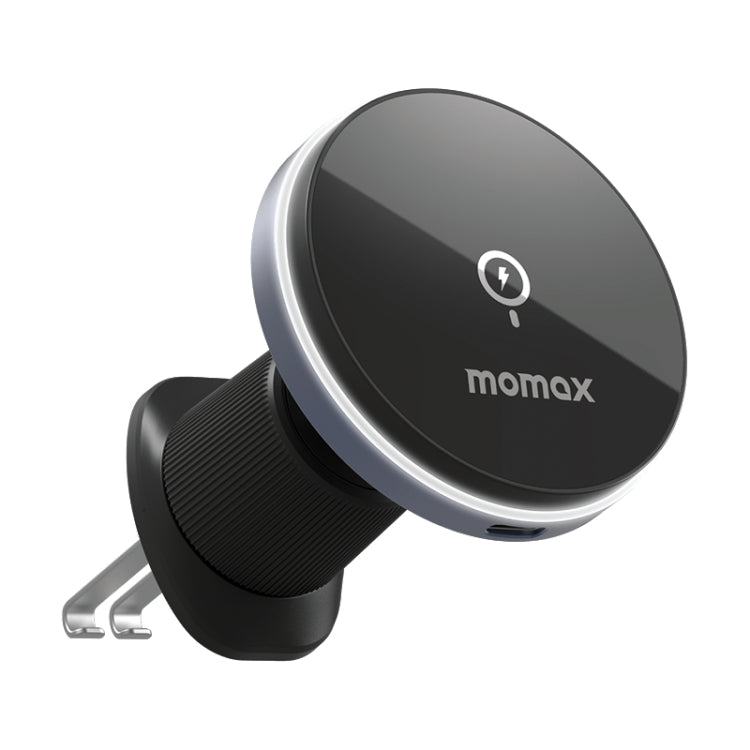 MOMAX CM25A Magnetic Wireless Charger Car Air Outlet Phone Holder - Wireless Charger Holders by MOMAX | Online Shopping South Africa | PMC Jewellery | Buy Now Pay Later Mobicred