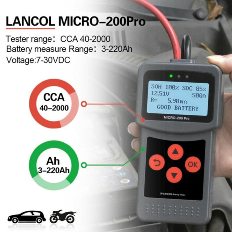 MICRO-200 PRO Car Battery Tester Battery Internal Resistance Life Analyzer, Nordic Version - Code Readers & Scan Tools by PMC Jewellery | Online Shopping South Africa | PMC Jewellery