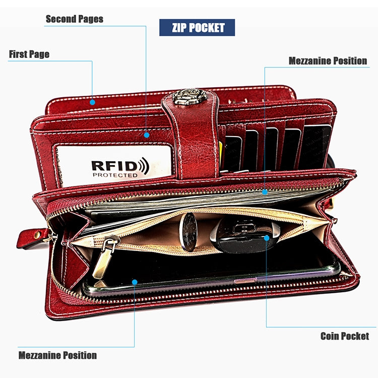 3555 Large Capacity Long Multi-function Anti-magnetic RFID Wallet Clutch for Ladies with Card Slots (Blue) - free shipping - PMC TechLife - Order now!