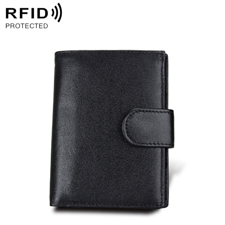 Antimagnet RFID Genuine Leather Wallet / Passport Package / Cowhide Card Slot for man(Black) - Antimagnetic RFID Package by PMC Jewellery | Online Shopping South Africa | PMC Jewellery | Buy Now Pay Later Mobicred