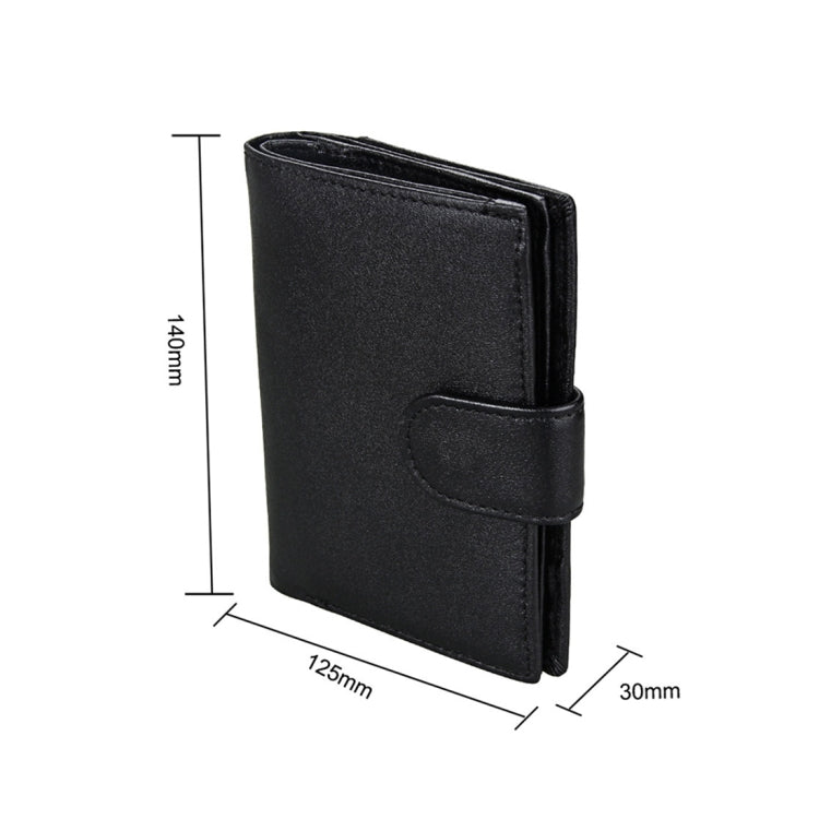 Antimagnet RFID Genuine Leather Wallet / Passport Package / Cowhide Card Slot for man(Black) - Antimagnetic RFID Package by PMC Jewellery | Online Shopping South Africa | PMC Jewellery | Buy Now Pay Later Mobicred