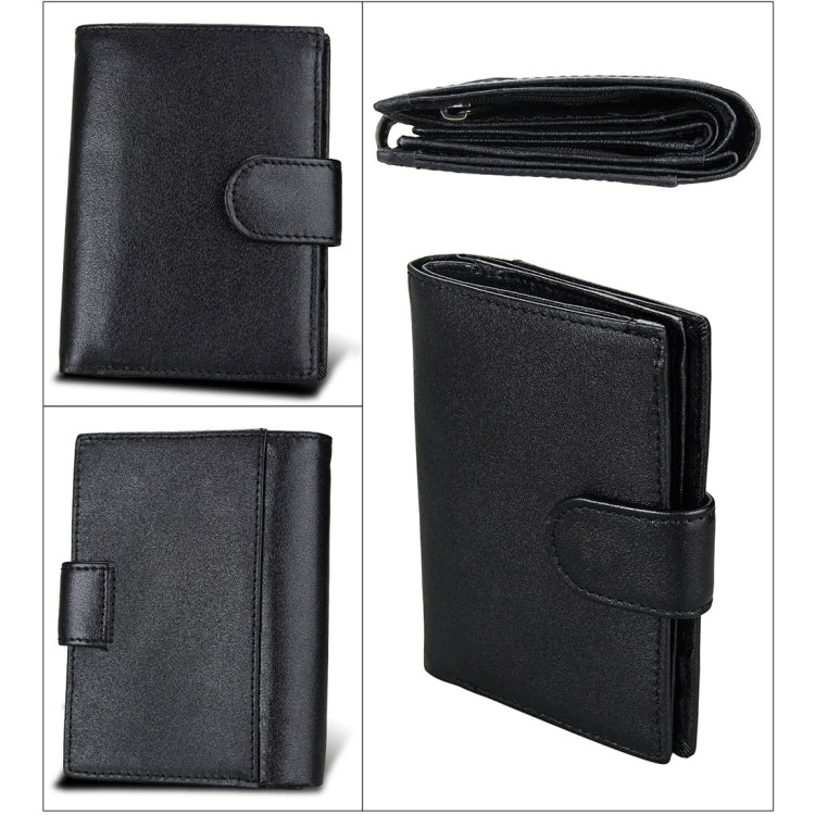 Antimagnet RFID Genuine Leather Wallet / Passport Package / Cowhide Card Slot for man(Black) - Antimagnetic RFID Package by PMC Jewellery | Online Shopping South Africa | PMC Jewellery | Buy Now Pay Later Mobicred