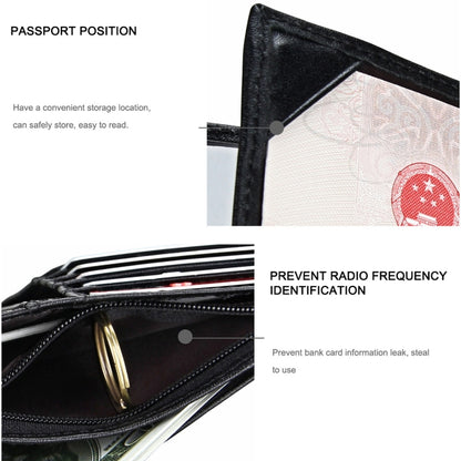 Antimagnet RFID Genuine Leather Wallet / Passport Package / Cowhide Card Slot for man(Black) - Antimagnetic RFID Package by PMC Jewellery | Online Shopping South Africa | PMC Jewellery | Buy Now Pay Later Mobicred