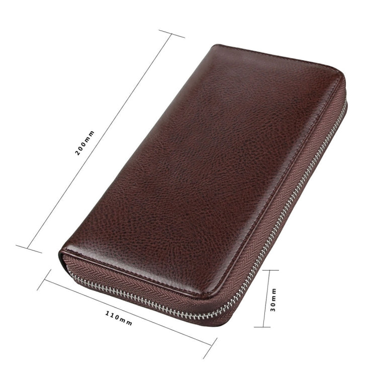 Antimagnetic RFID Large Capacity Long Style Genuine Leather Passport Package / Multifunctional and Many Card Slots Card Package(Coffee) - Antimagnetic RFID Package by PMC Jewellery | Online Shopping South Africa | PMC Jewellery | Buy Now Pay Later Mobicred