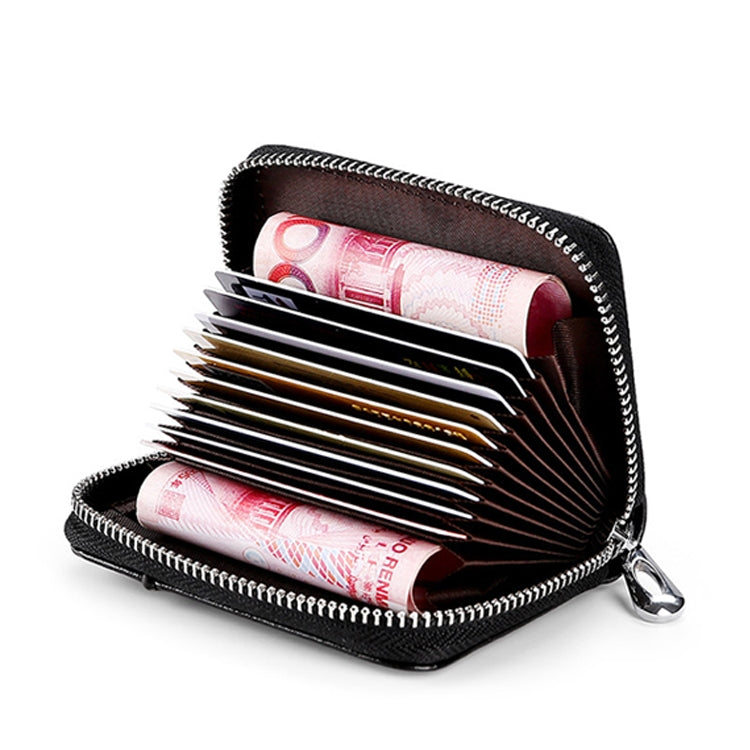 KB155 Antimagnetic RFID Zipper Leather Large-capacity Cards Holder Wallet(Black) - Antimagnetic RFID Package by PMC TechLife | Online Shopping South Africa | PMC TechLife | Buy Now Pay Later Mobicred
